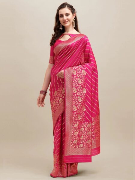ব্লাউজ পিস সহ প্রিন্টেড সিল্ক শাড়ি