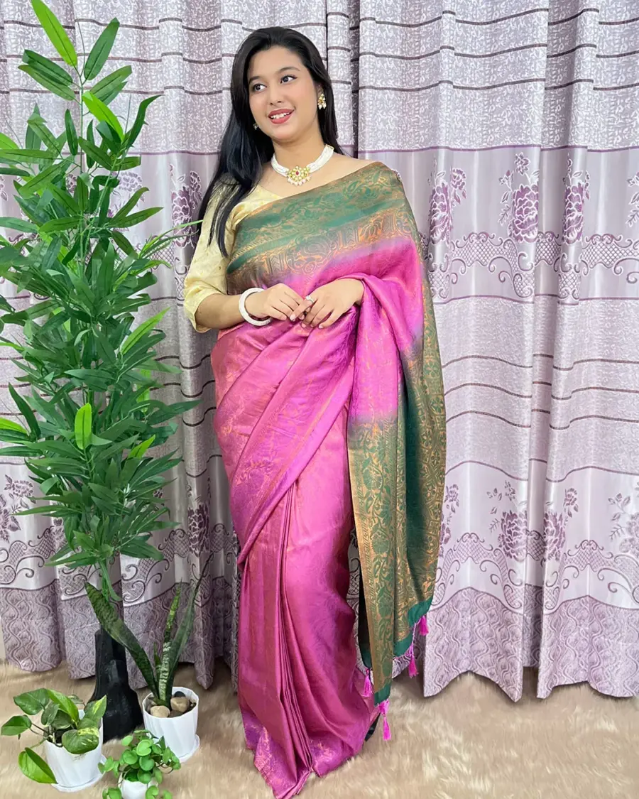 South Indian Silk Saree With Blouse Pcs - Image 2