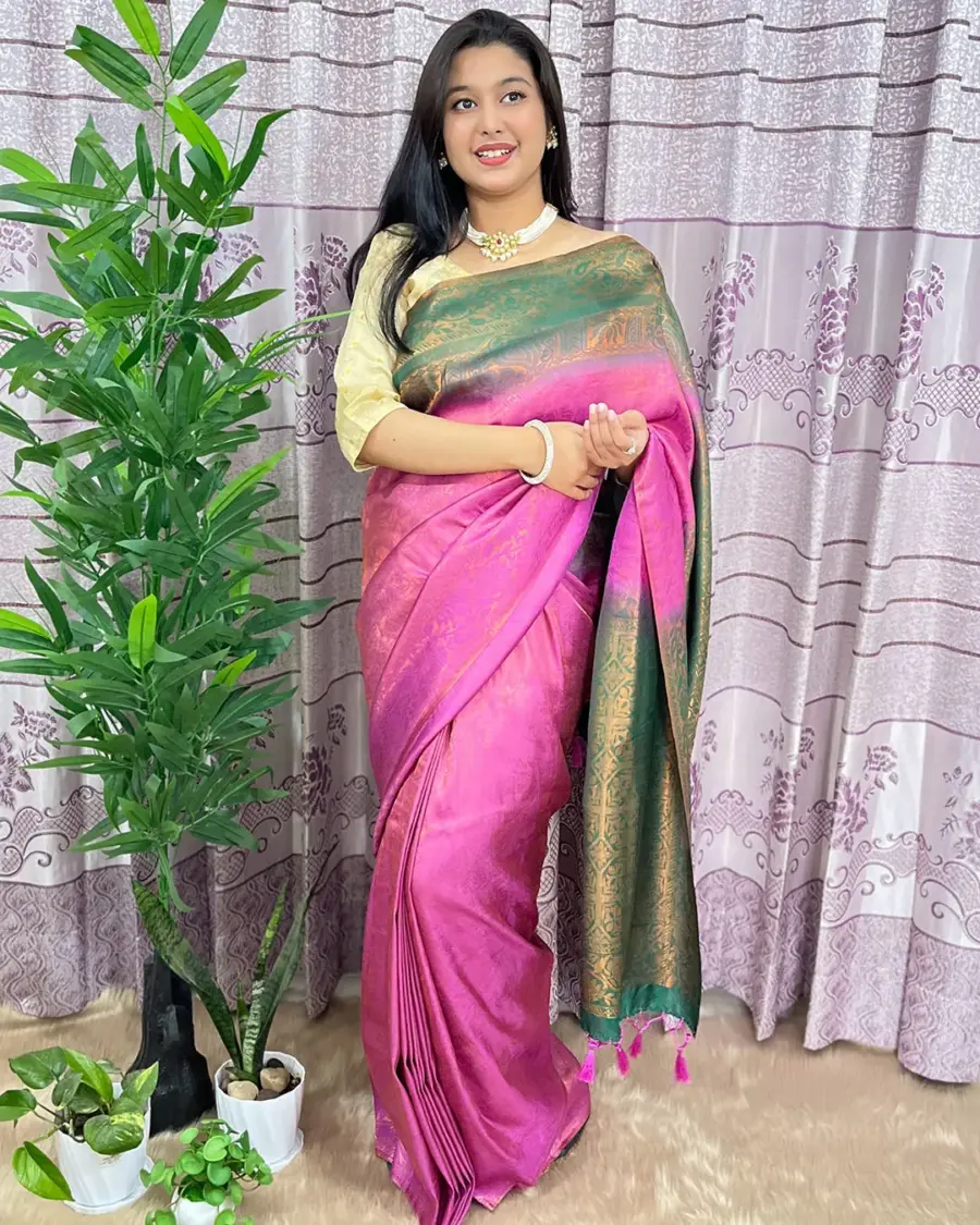 South Indian Silk Saree With Blouse Pcs - Image 5