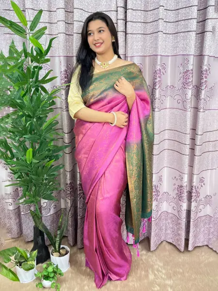 South Indian Silk Saree With Blouse Pcs