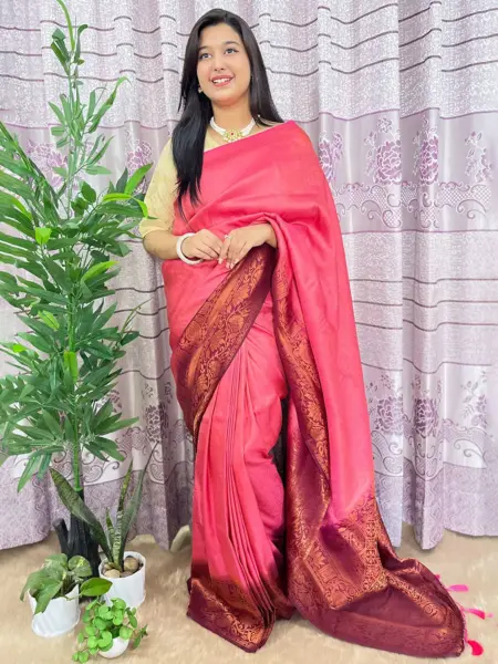 South Indian Silk Saree With Blouse Pcs