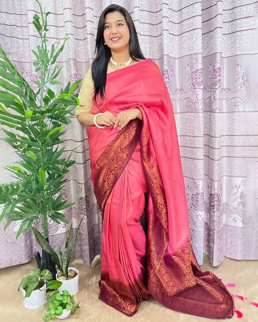 South Indian Silk Saree With Blouse Pcs
