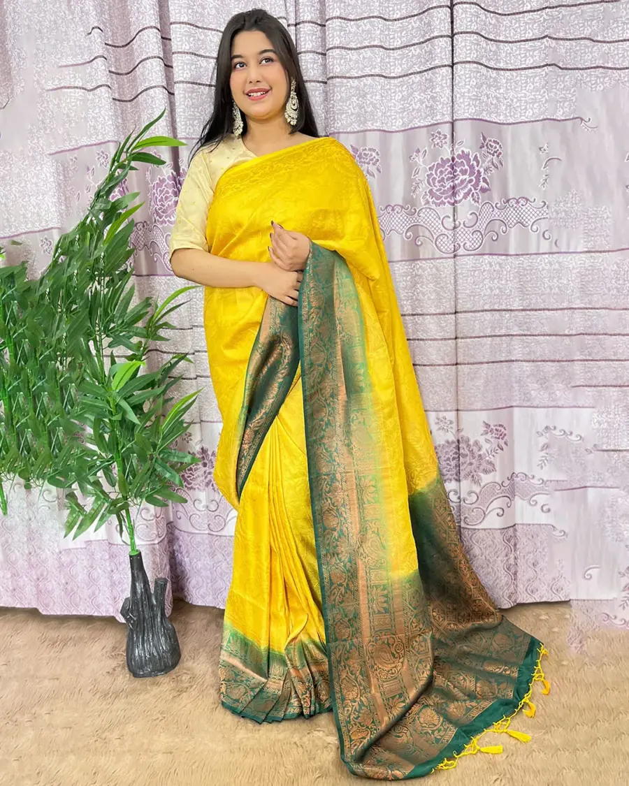 South Indian Silk Saree With Blouse Pcs - Image 3