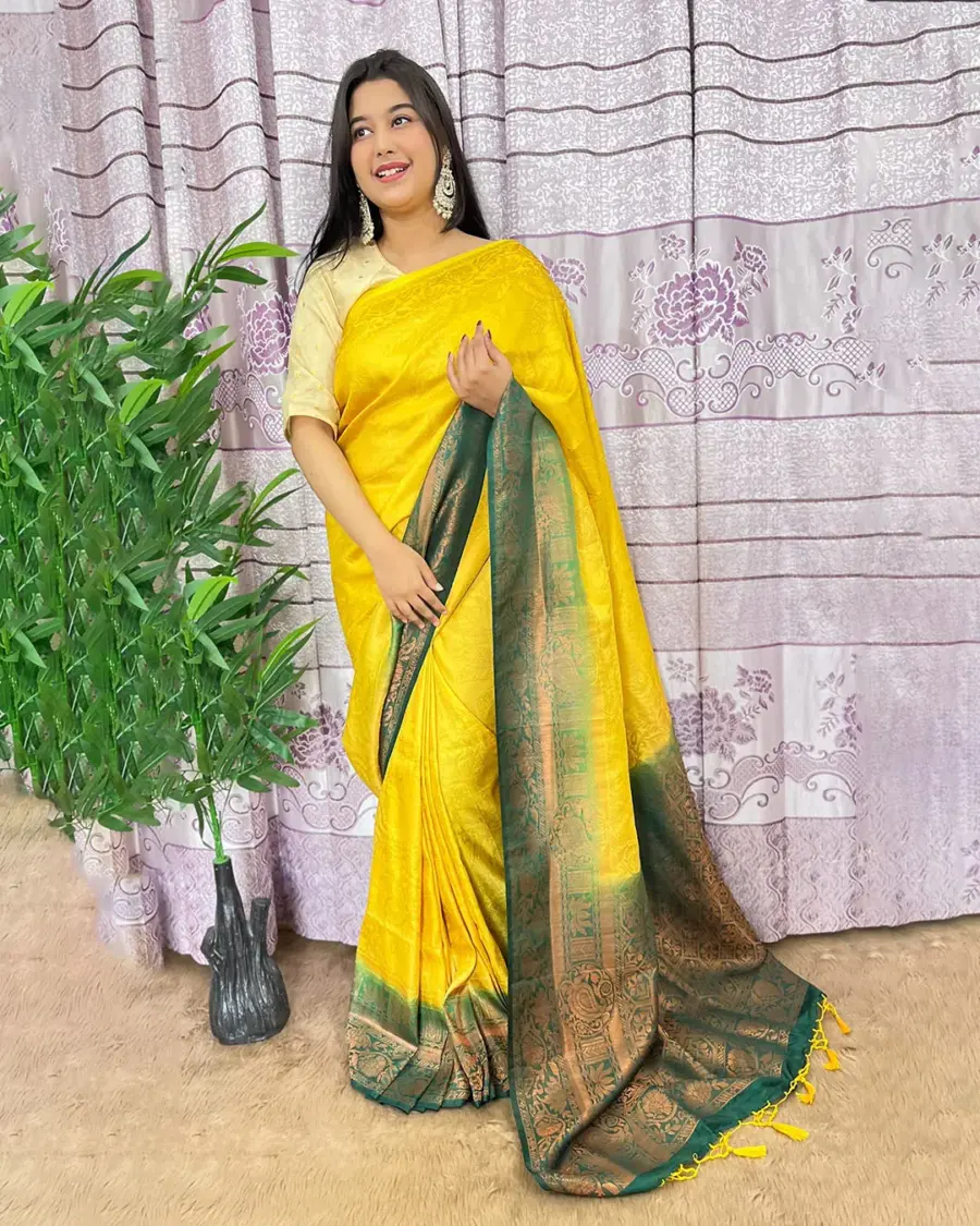 South Indian Silk Saree With Blouse Pcs
