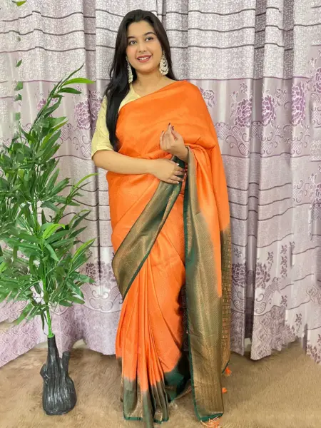 South Indian Silk Saree With Blouse Pcs