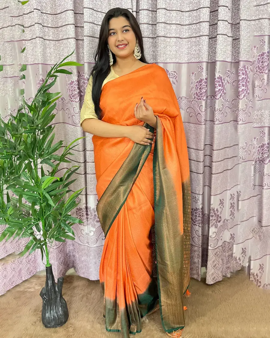 South Indian Silk Saree With Blouse Pcs