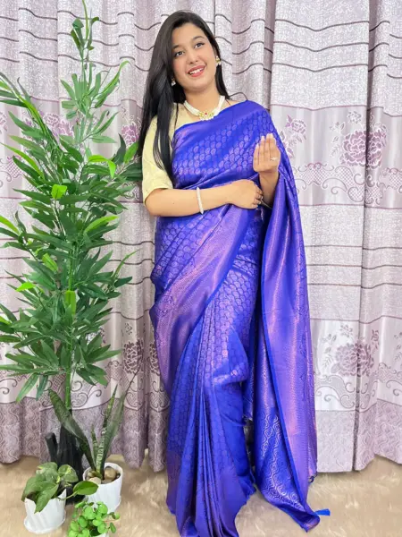 South Indian Silk Saree With Blouse Pcs