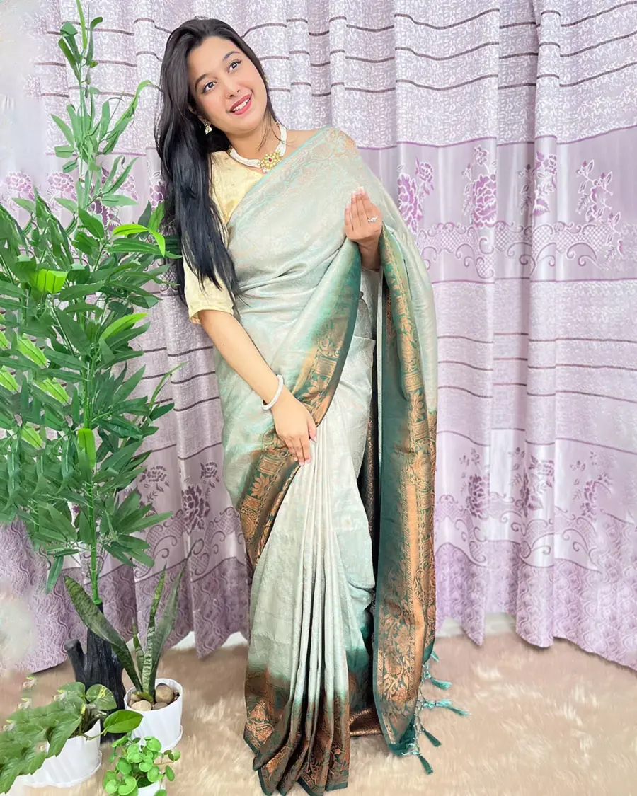 South Indian Silk Saree With Blouse Pcs - Image 2
