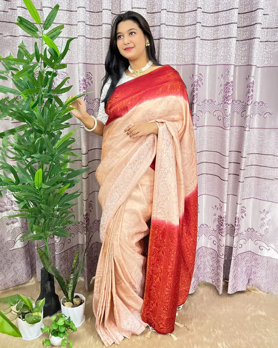 South Indian Silk Saree With Blouse Pcs - Image 4