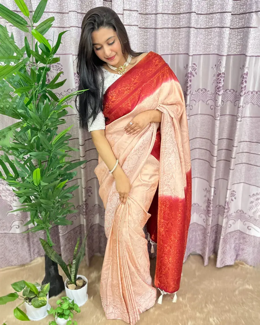 South Indian Silk Saree With Blouse Pcs - Image 5