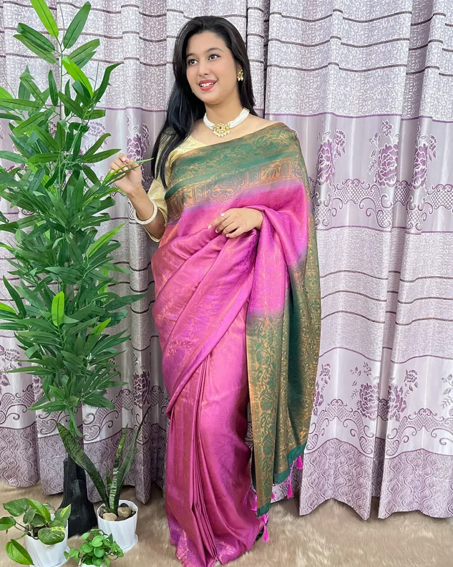 South Indian Silk Saree With Blouse Pcs - Image 7