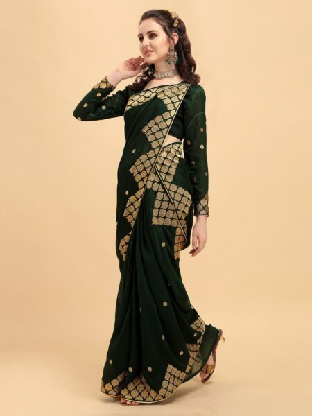 ব্লাউজ পিস সহ প্রিন্টেড সিল্ক শাড়ি