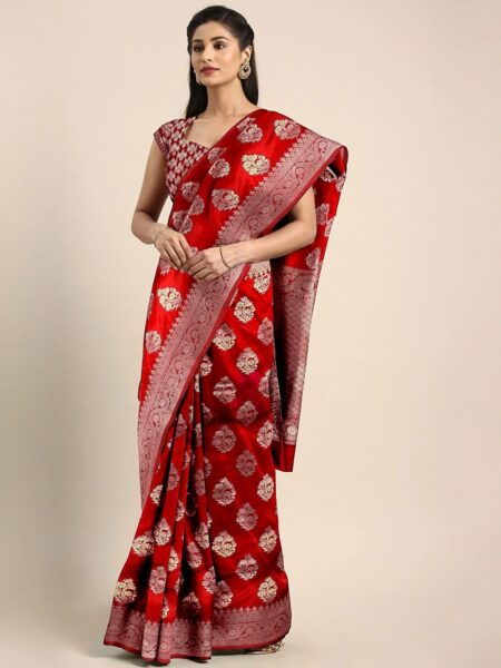 ব্লাউজ পিস সহ প্রিন্টেড সিল্ক শাড়ি