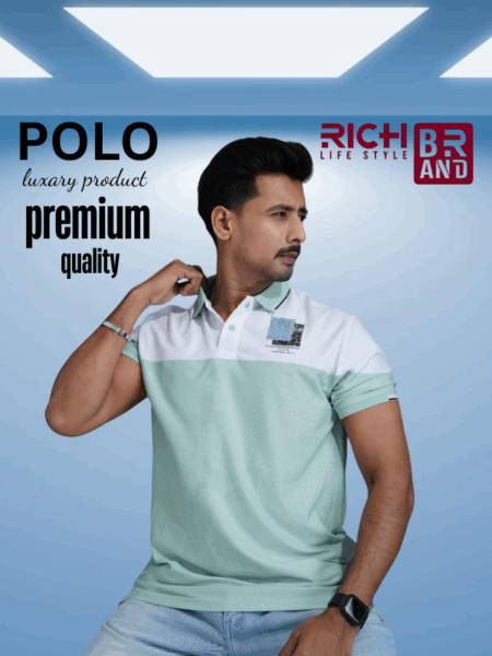 PK Contrants SHalf Sleeve Polo Shirt Cotton & Polyester Blend