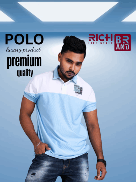 PK Contrants SHalf Sleeve Polo Shirt Cotton & Polyester Blend