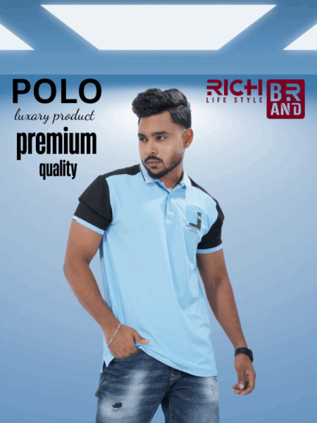 PK Contrants SHalf Sleeve Polo Shirt Cotton & Polyester Blend