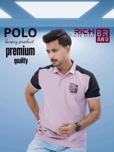 PK Contrants SHalf Sleeve Polo Shirt Cotton & Polyester Blend
