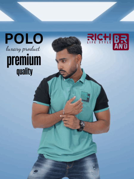 PK Contrants SHalf Sleeve Polo Shirt Cotton & Polyester Blend