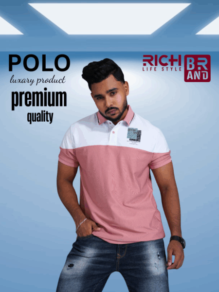 PK Contrants SHalf Sleeve Polo Shirt Cotton & Polyester Blend