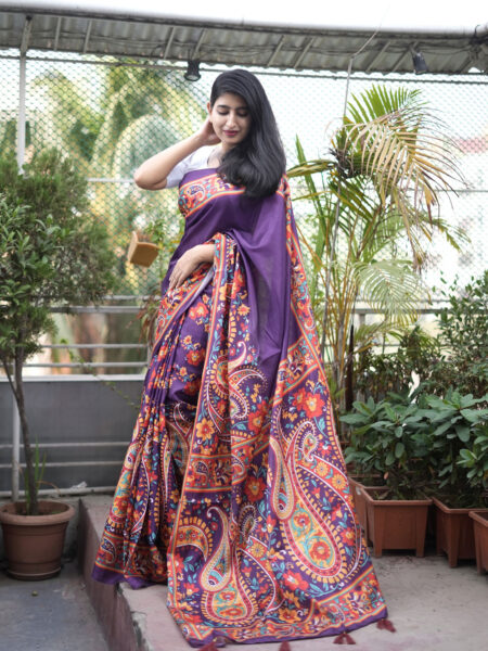 টাংগাইল সিল্ক ডিজিটাল প্রিন্ট শাড়ি – ১২ হাত, সাথে মেচিং ব্লাউজ পিস