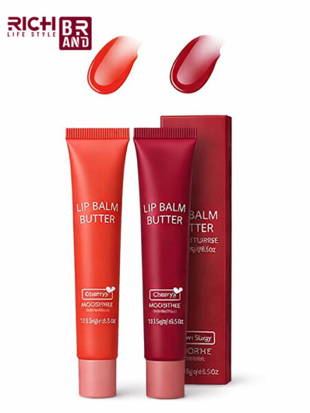 Glossy Lip Butter Balm Cherr & Poppy, Non-Sticky Moisturizing Jelly Tint Stain, Nourishing Lip Care & Repair Lip Mask for Soft, Smooth, Dry Lip Protection